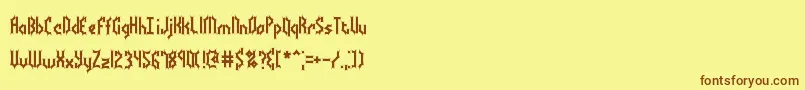 BocumaBattyBrk-Schriftart – Braune Schriften auf gelbem Hintergrund
