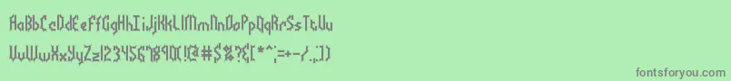 フォントBocumaBattyBrk – 緑の背景に灰色の文字