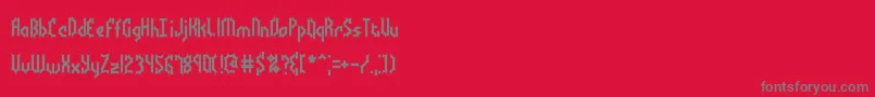 BocumaBattyBrk-fontti – harmaat kirjasimet punaisella taustalla