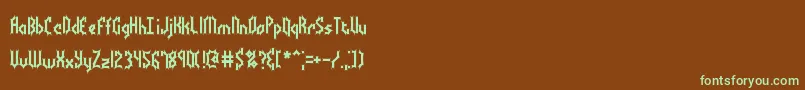 BocumaBattyBrk-fontti – vihreät fontit ruskealla taustalla