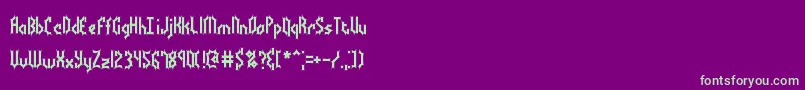 BocumaBattyBrk-fontti – vihreät fontit violetilla taustalla
