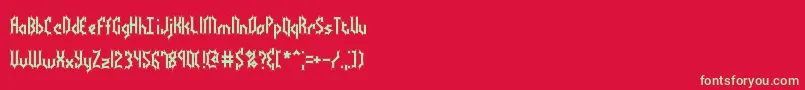 フォントBocumaBattyBrk – 赤い背景に緑の文字