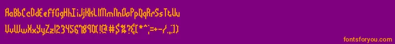 BocumaBattyBrk-fontti – oranssit fontit violetilla taustalla