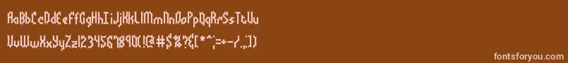 BocumaBattyBrk-fontti – vaaleanpunaiset fontit ruskealla taustalla