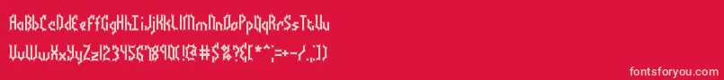 BocumaBattyBrk-Schriftart – Rosa Schriften auf rotem Hintergrund
