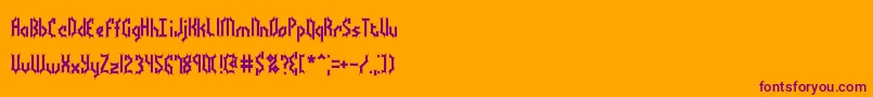 BocumaBattyBrk-fontti – violetit fontit oranssilla taustalla