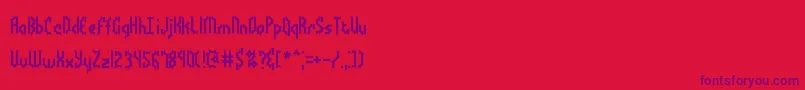 フォントBocumaBattyBrk – 赤い背景に紫のフォント