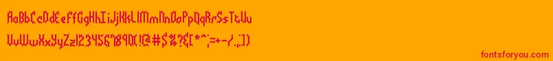 BocumaBattyBrk Font – Red Fonts on Orange Background