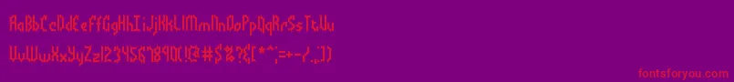フォントBocumaBattyBrk – 紫の背景に赤い文字