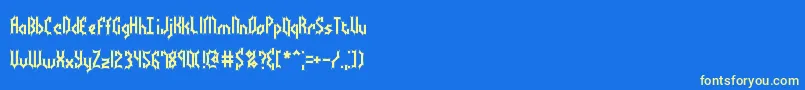 BocumaBattyBrk Font – Yellow Fonts on Blue Background