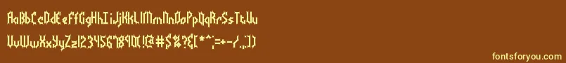 BocumaBattyBrk-fontti – keltaiset fontit ruskealla taustalla