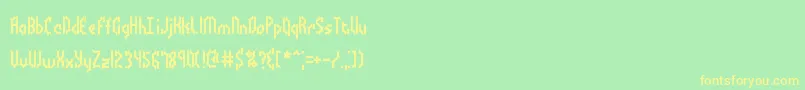 BocumaBattyBrk Font – Yellow Fonts on Green Background