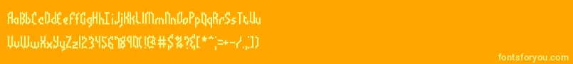 BocumaBattyBrk-fontti – keltaiset fontit oranssilla taustalla