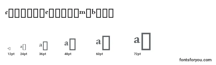 CentaurExpertMtBold Font Sizes