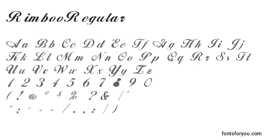 Шрифт RimbooRegular – алфавит, цифры, специальные символы