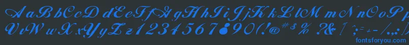 RimbooRegular Font – Blue Fonts on Black Background