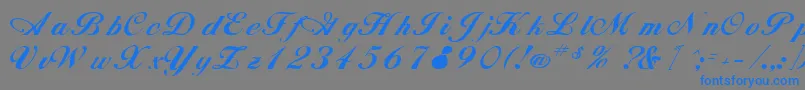 RimbooRegular Font – Blue Fonts on Gray Background