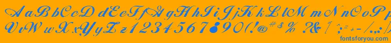 RimbooRegular Font – Blue Fonts on Orange Background