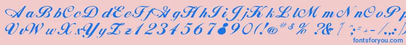 RimbooRegular Font – Blue Fonts on Pink Background