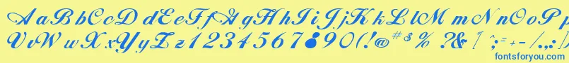 RimbooRegular Font – Blue Fonts on Yellow Background