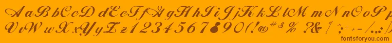 RimbooRegular Font – Brown Fonts on Orange Background