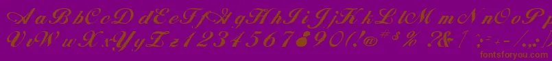 RimbooRegular Font – Brown Fonts on Purple Background