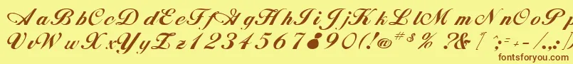 RimbooRegular Font – Brown Fonts on Yellow Background