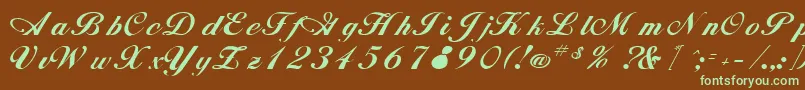 RimbooRegular Font – Green Fonts on Brown Background