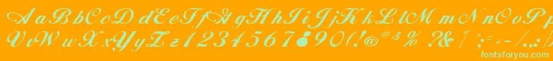 RimbooRegular Font – Green Fonts on Orange Background