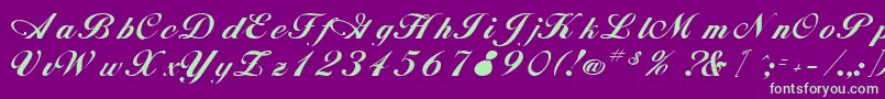 RimbooRegular Font – Green Fonts on Purple Background