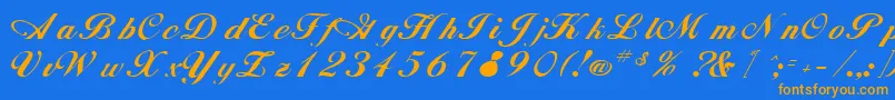 RimbooRegular Font – Orange Fonts on Blue Background