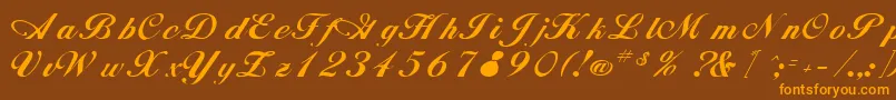 RimbooRegular Font – Orange Fonts on Brown Background