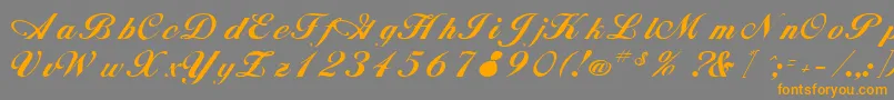 RimbooRegular Font – Orange Fonts on Gray Background