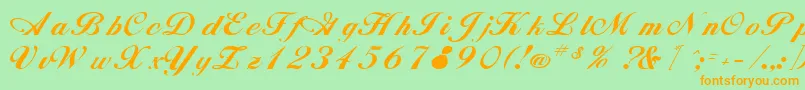 RimbooRegular Font – Orange Fonts on Green Background