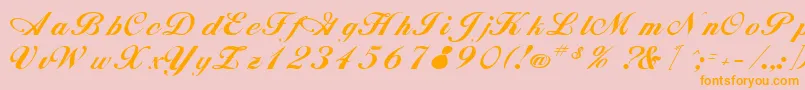 RimbooRegular Font – Orange Fonts on Pink Background