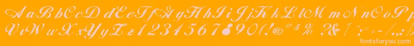 RimbooRegular Font – Pink Fonts on Orange Background