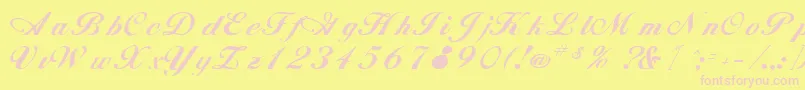 RimbooRegular Font – Pink Fonts on Yellow Background