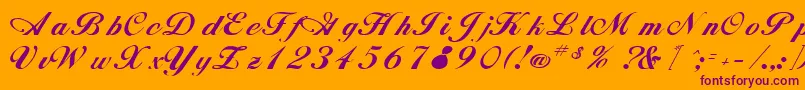 RimbooRegular Font – Purple Fonts on Orange Background