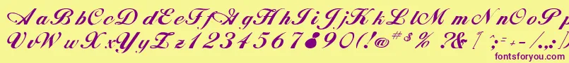 RimbooRegular Font – Purple Fonts on Yellow Background