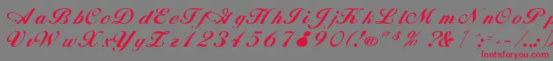RimbooRegular Font – Red Fonts on Gray Background