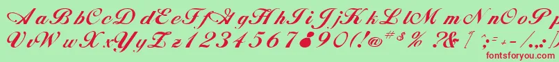 RimbooRegular Font – Red Fonts on Green Background