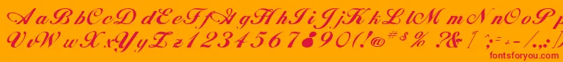 RimbooRegular Font – Red Fonts on Orange Background