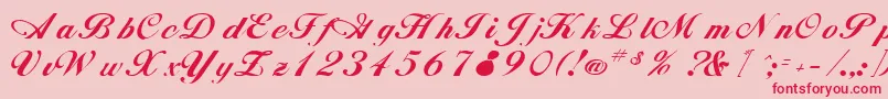 RimbooRegular Font – Red Fonts on Pink Background