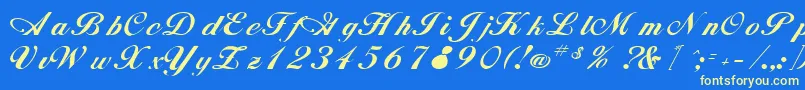 RimbooRegular Font – Yellow Fonts on Blue Background