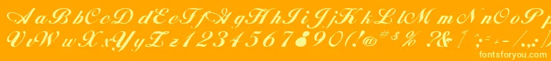 RimbooRegular Font – Yellow Fonts on Orange Background