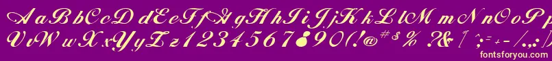RimbooRegular Font – Yellow Fonts on Purple Background