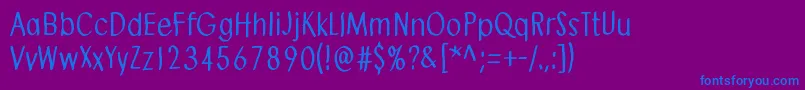 Czcionka SendMeAPostcard – niebieskie czcionki na fioletowym tle