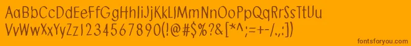 Więcej informacji o czcionce SendMeAPostcard Czcionka SendMeAPostcard – brązowe czcionki na pomarańczowym tle