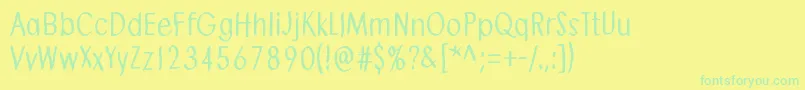 fuente SendMeAPostcard – Fuentes Verdes Sobre Fondo Amarillo