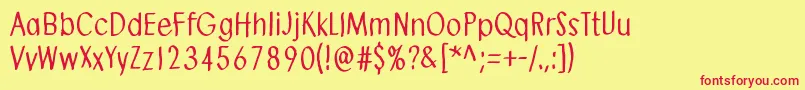 SendMeAPostcard Font – Red Fonts on Yellow Background